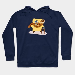 Tiger Reading Hoodie